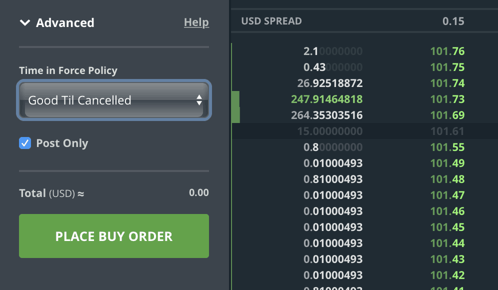 post only or allow taker coinbase pro