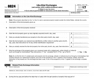 Image of IRS form 8824 Like-Kind Exchanges