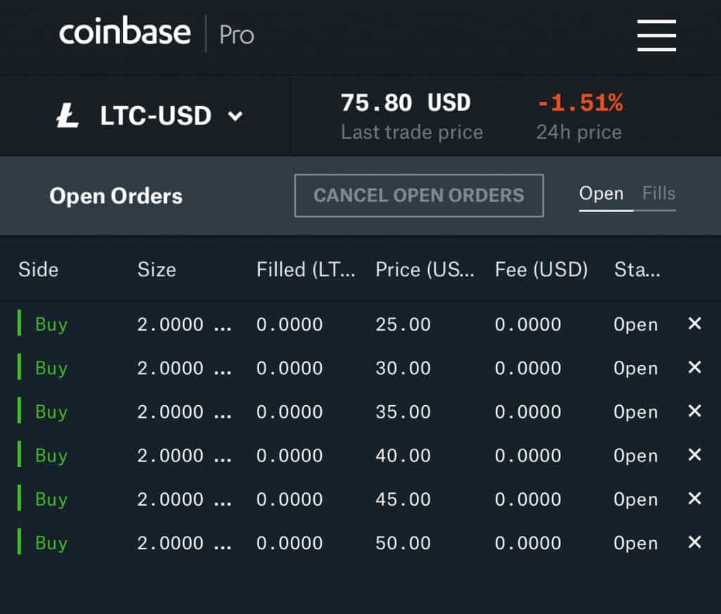 how to cancel limit order coinbase pro